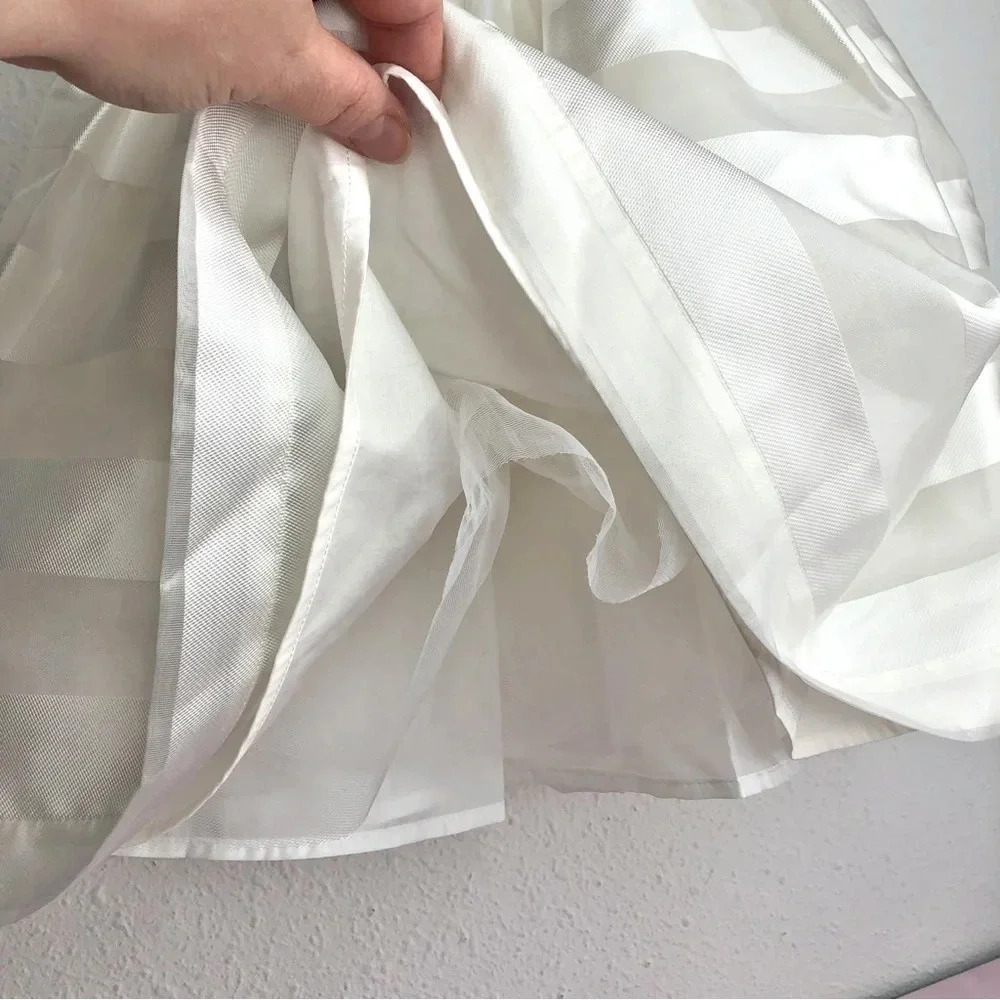 Janie and Jack Special Occasion dress ivory stripe organza sleeveless 3 years - Picture 10 of 11